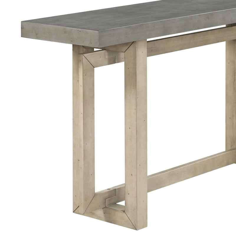 Table d'entrée minimaliste extra longue avec plateau en bois