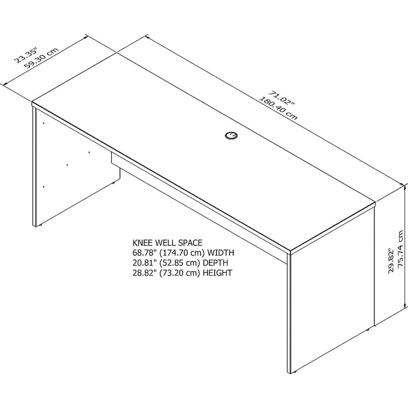 Bureau crédence Office 500 72 po L x 24 po P de Bush Business Furniture