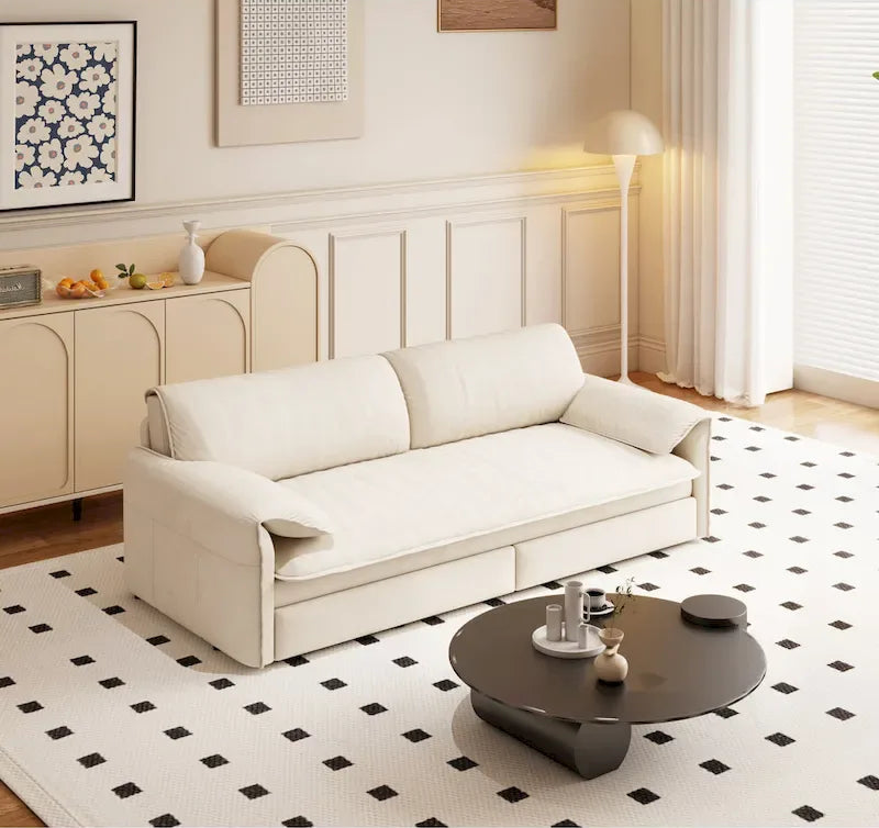 Canapé-lit convertible 3 en 1 avec rangement latéral, canapé-lit Queen 66 pouces, causeuse en velours