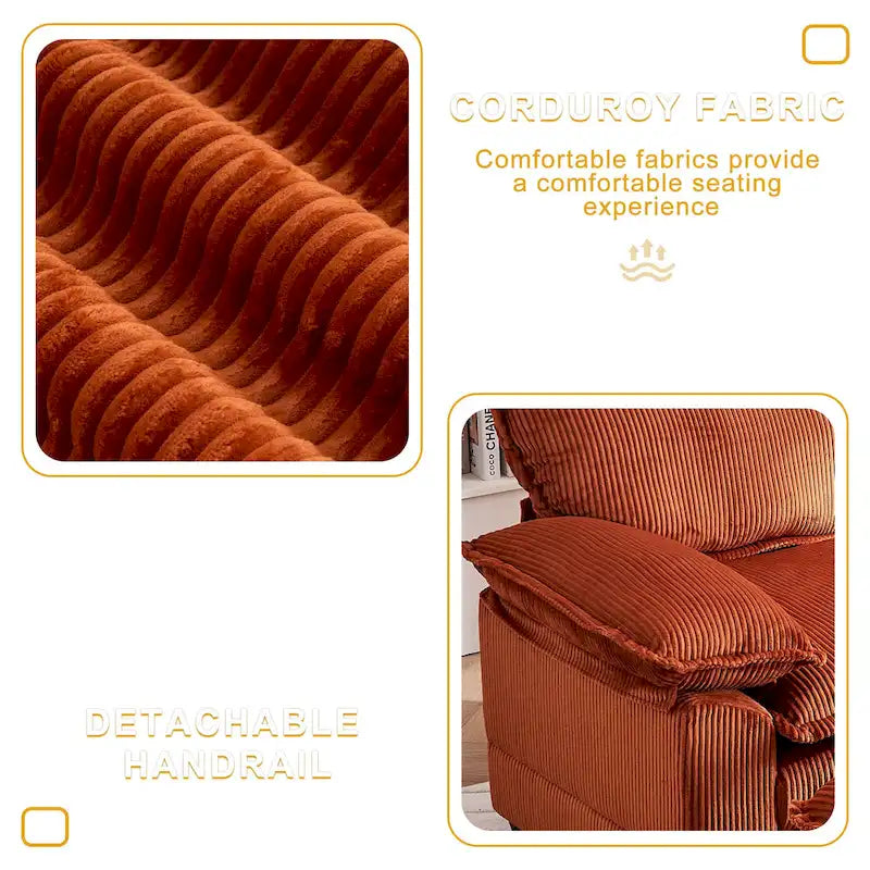 Fauteuil surdimensionné de 56,9 cm de large avec repose-pieds, fauteuil de lecture pour chambre, canapé-lit confortable, grand fauteuil inclinable moderne.