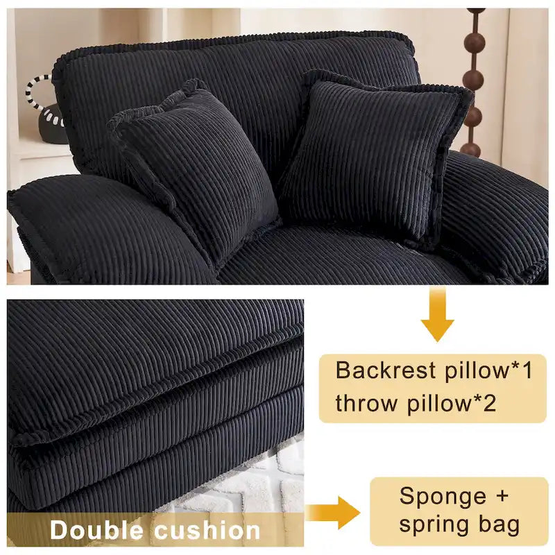 Fauteuil surdimensionné de 56,9 cm de large avec repose-pieds, fauteuil de lecture pour chambre, canapé-lit confortable, grand fauteuil inclinable moderne.