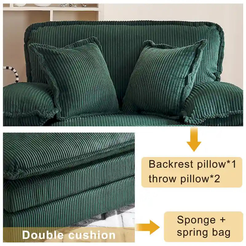 Fauteuil surdimensionné de 56,9 cm de large avec repose-pieds, fauteuil de lecture pour chambre, canapé-lit confortable, grand fauteuil inclinable moderne.