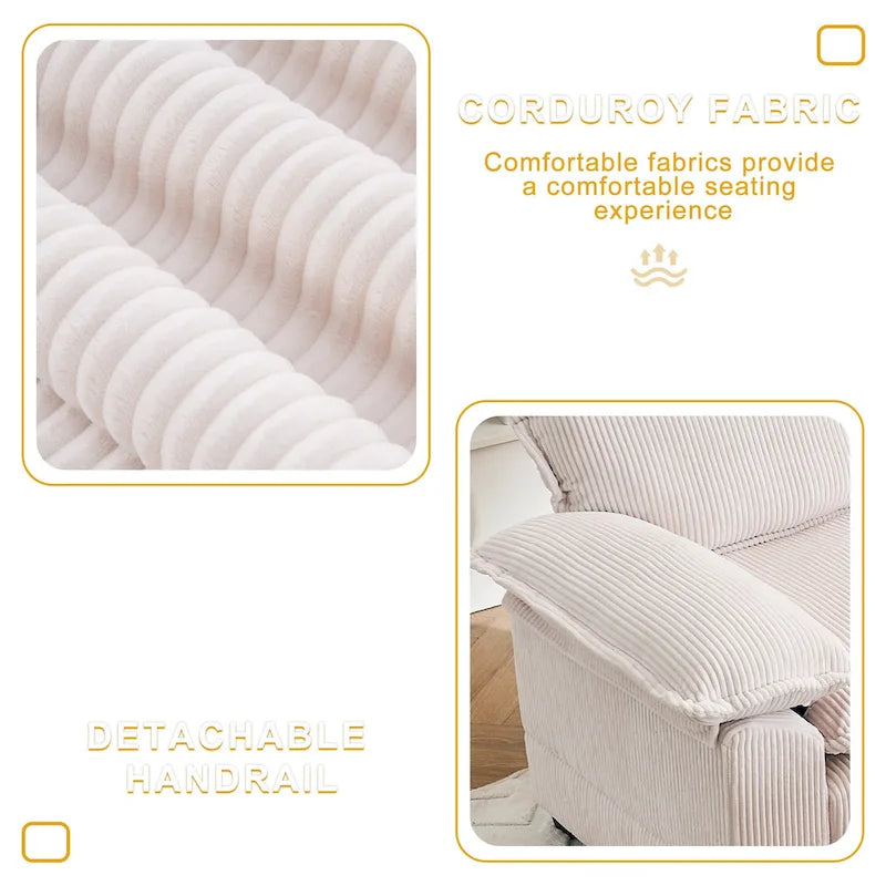 Fauteuil surdimensionné de 56,9 cm de large avec repose-pieds, fauteuil de lecture pour chambre, canapé-lit confortable, grand fauteuil inclinable moderne.