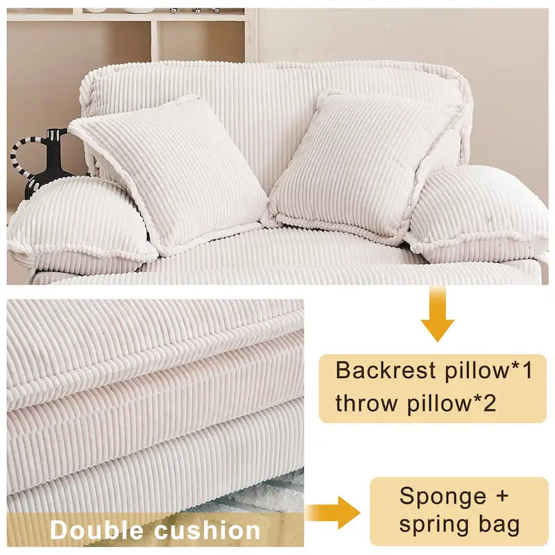 Fauteuil surdimensionné de 56,9 cm de large avec repose-pieds, fauteuil de lecture pour chambre, canapé-lit confortable, grand fauteuil inclinable moderne.