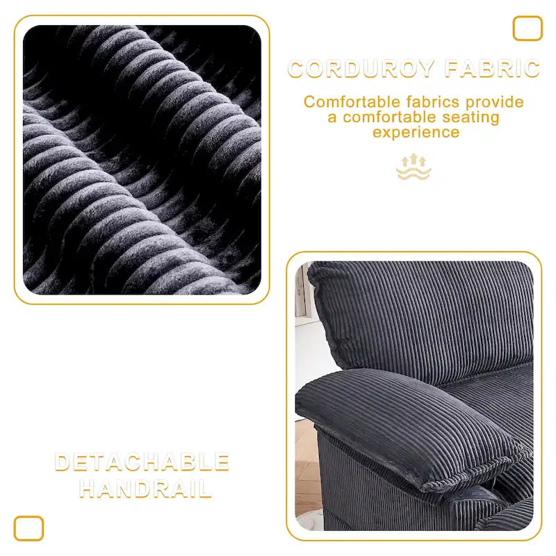 Fauteuil surdimensionné de 56,9 cm de large avec repose-pieds, fauteuil de lecture pour chambre, canapé-lit confortable, grand fauteuil inclinable moderne.