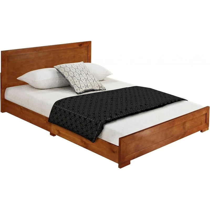 Cadre de lit HomeRoots en bois brun pour lit king size