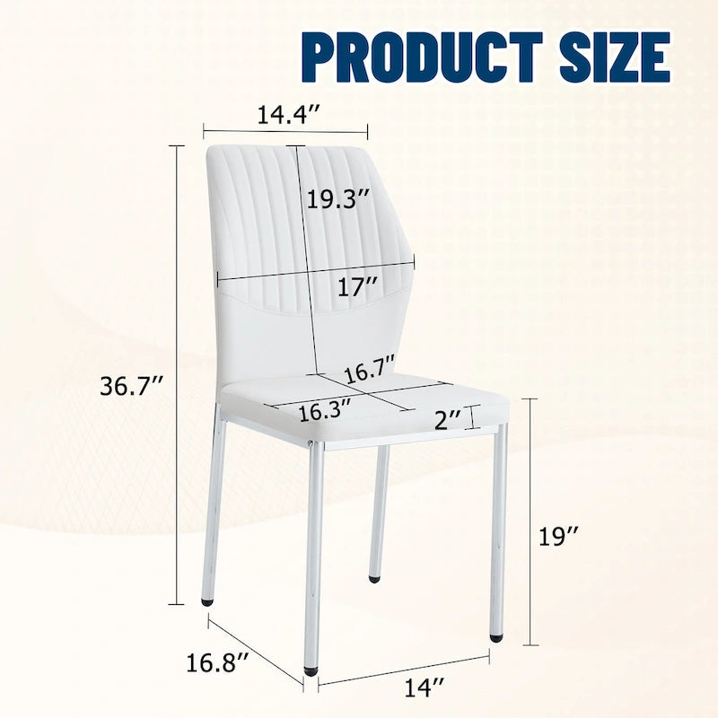 Ensemble de 6 chaises de salle à manger haute résilience avec pieds en métal argenté