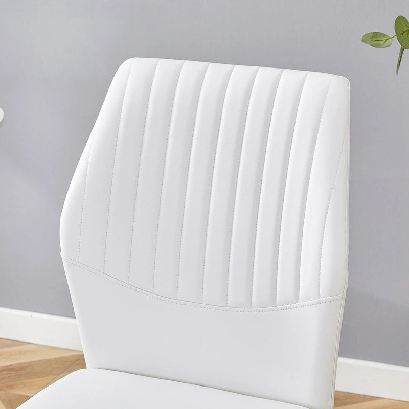 Ensemble de 6 chaises de salle à manger haute résilience avec pieds en métal argenté