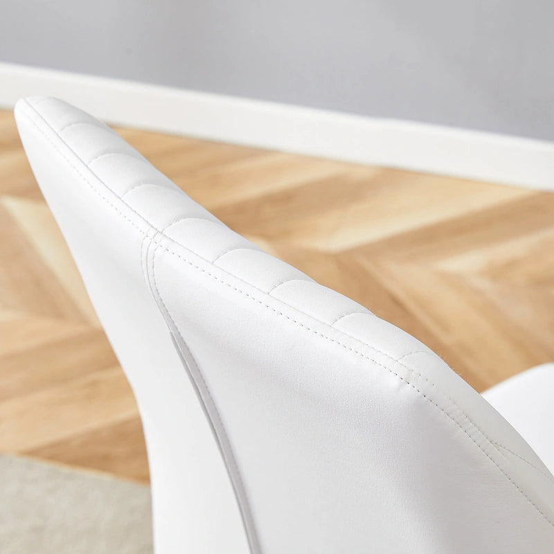 Ensemble de 6 chaises de salle à manger haute résilience avec pieds en métal argenté