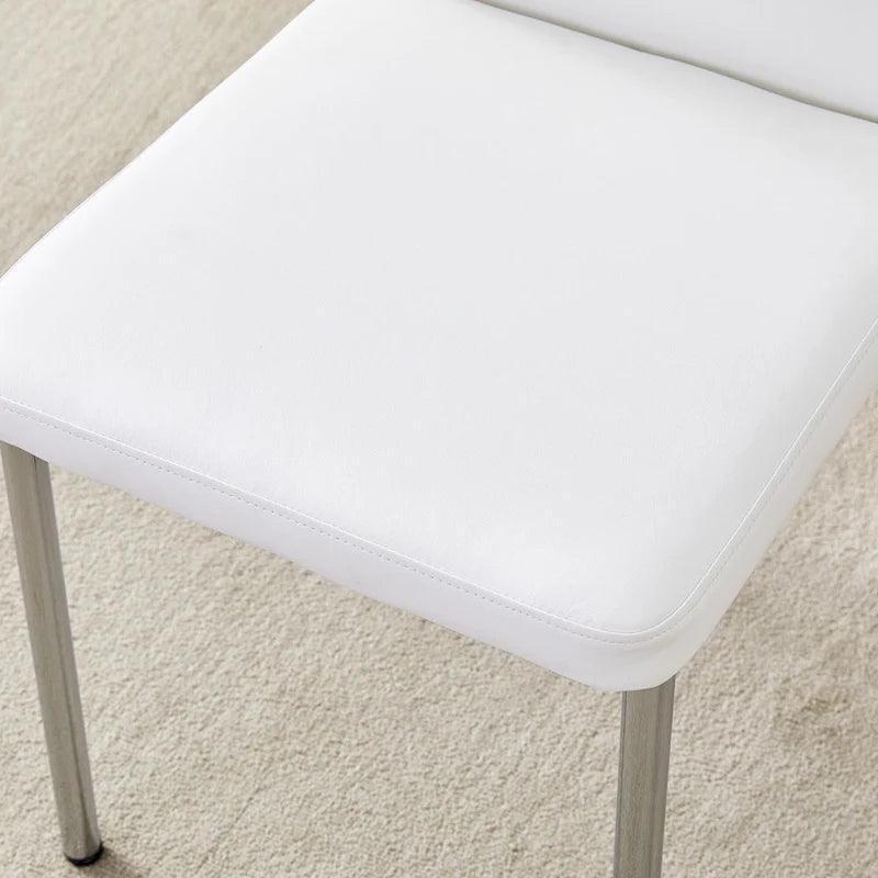 Ensemble de 6 chaises de salle à manger haute résilience avec pieds en métal argenté