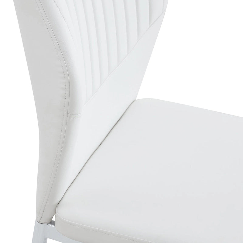 Ensemble de 6 chaises de salle à manger haute résilience avec pieds en métal argenté