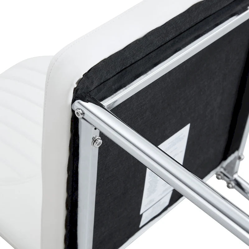 Ensemble de 6 chaises de salle à manger haute résilience avec pieds en métal argenté