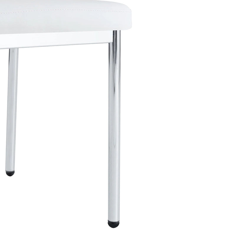 Ensemble de 6 chaises de salle à manger haute résilience avec pieds en métal argenté