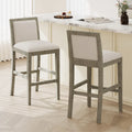 Tabourets de bar rétro Roomfitters, lot de 2, hauteur bar 30,5 cm, coussin en tissu et structure en bois.
