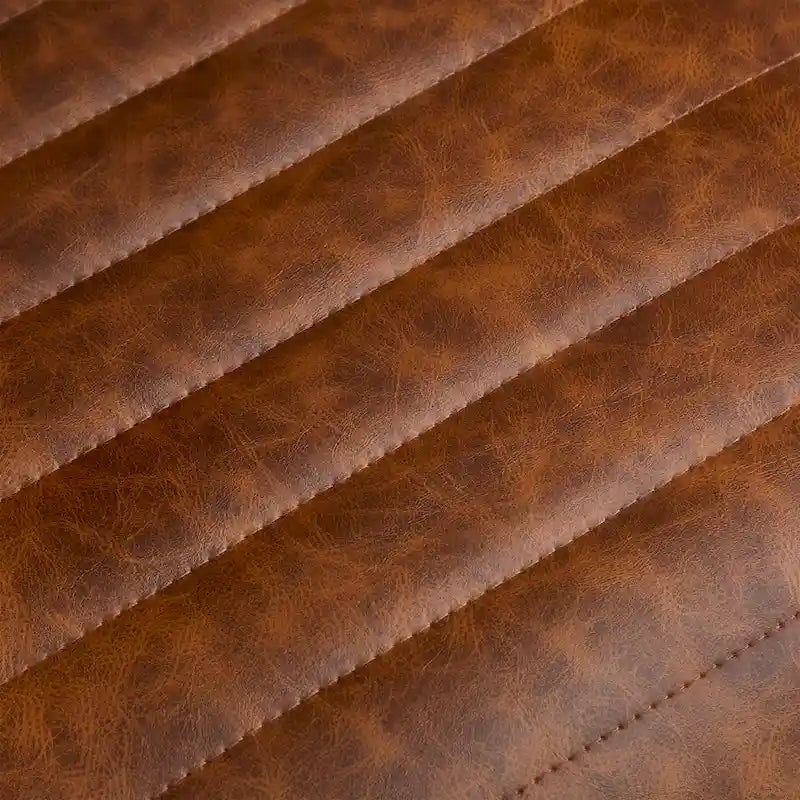 Tabourets de bar Roomfitters 26 pouces, revêtement PU, lot de 2, hauteur bar, structure en fer, dossier, repose-pieds et accoudoirs, marron