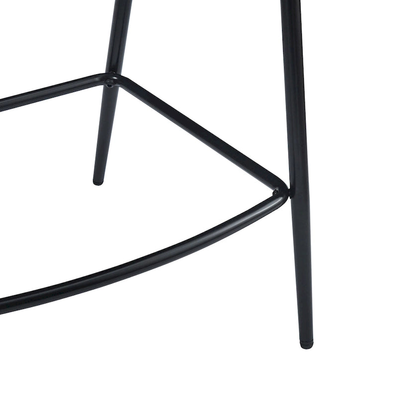 Tabourets de bar Roomfitters 26 pouces, revêtement PU, lot de 2, hauteur bar, structure en fer, dossier, repose-pieds et accoudoirs, marron