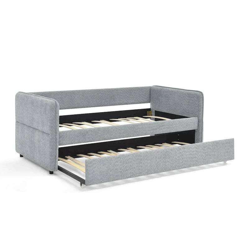 Lit de jour double en boucle avec lit gigogne