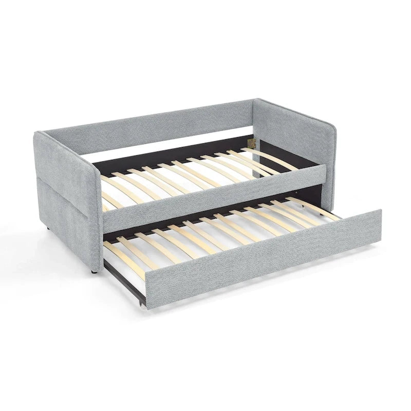 Lit de jour double en boucle avec lit gigogne