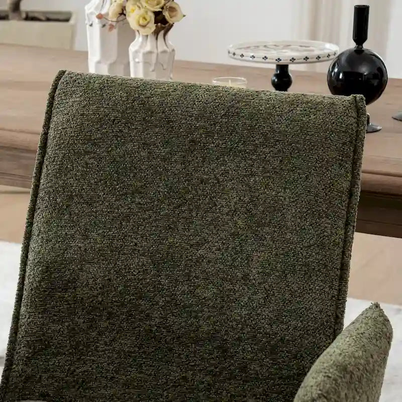 Chaises de salle à manger modernes rembourrées avec pieds pivotants en métal