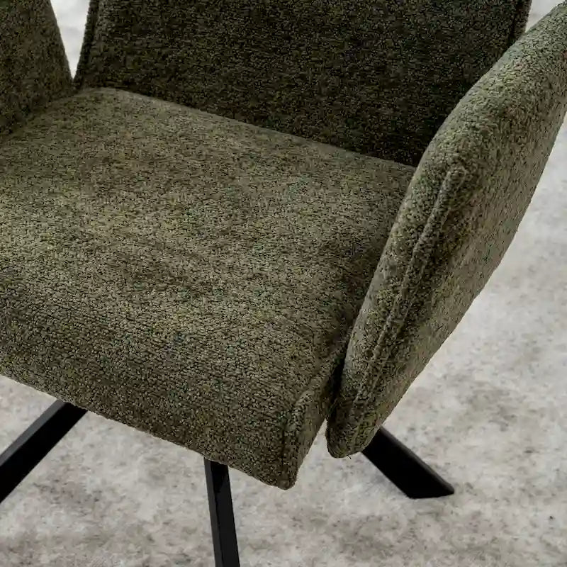 Chaises de salle à manger modernes rembourrées avec pieds pivotants en métal