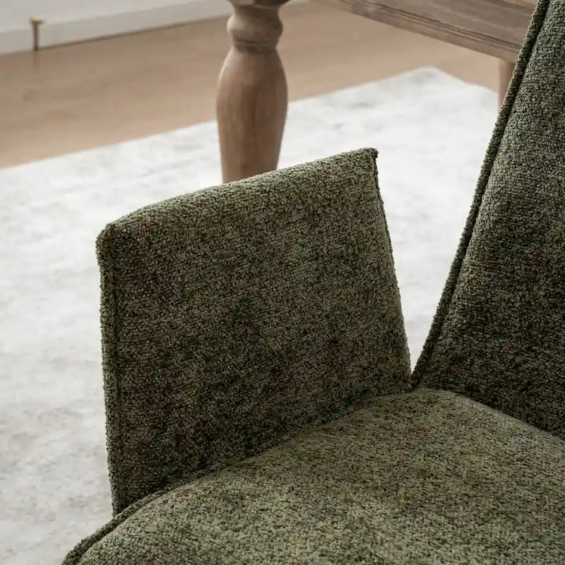Chaises de salle à manger modernes rembourrées avec pieds pivotants en métal