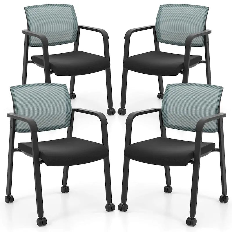 Ensemble de 2 ou 4 chaises de conférence Costway empilables en maille pour visiteurs de bureau