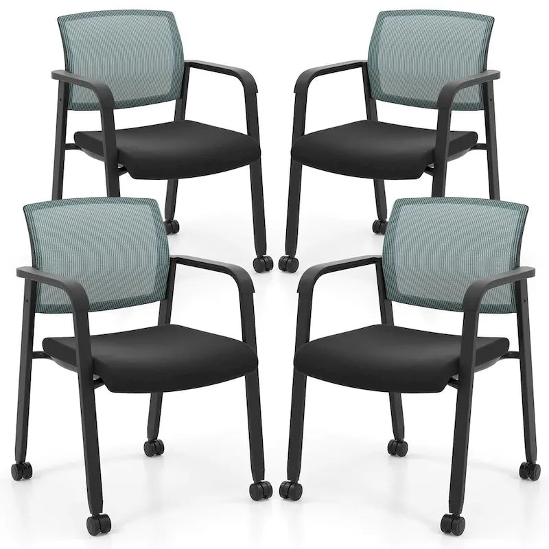 Ensemble de 2 ou 4 chaises de conférence Costway empilables en maille pour visiteurs de bureau