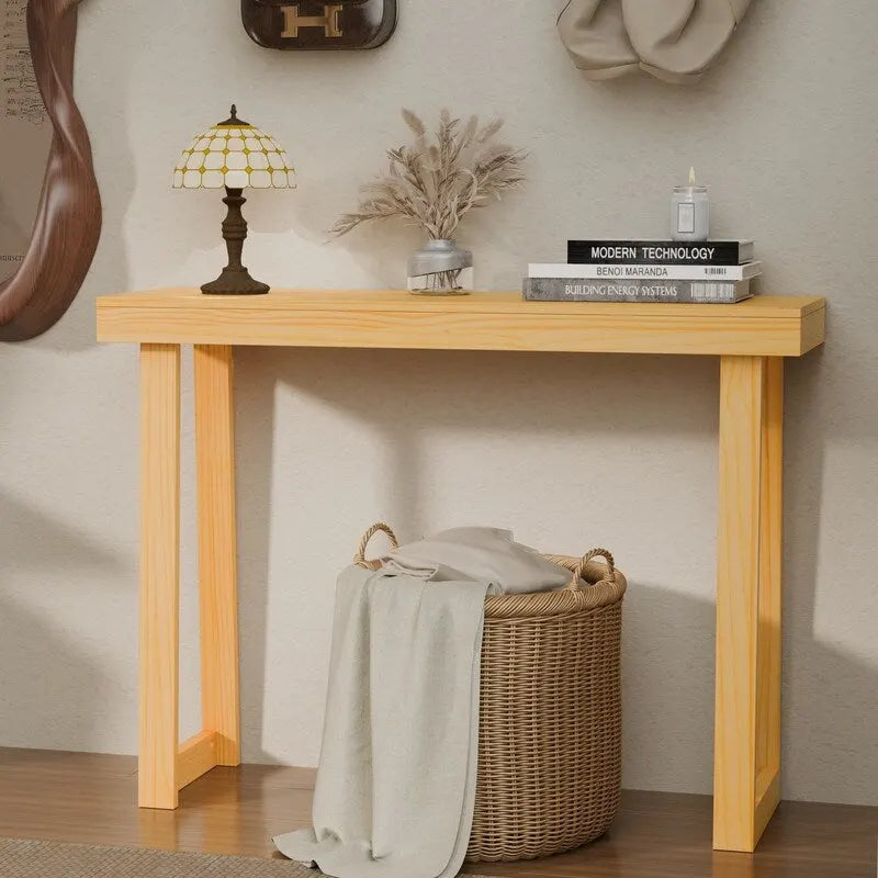 Console moderne en bois massif pour la décoration d'une entrée ou d'un couloir