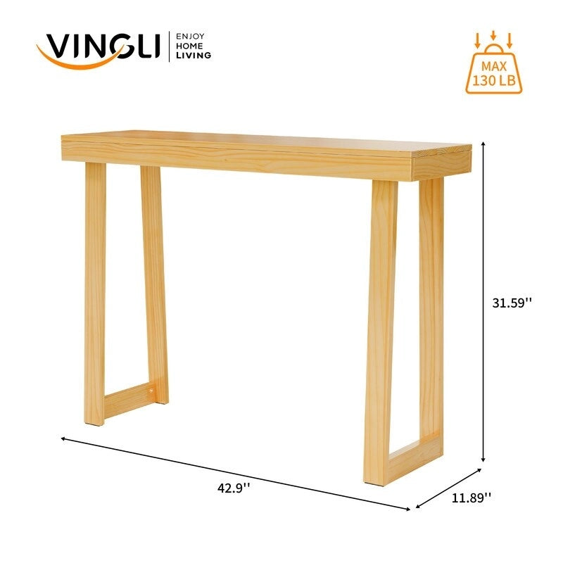 Console moderne en bois massif pour la décoration d'une entrée ou d'un couloir