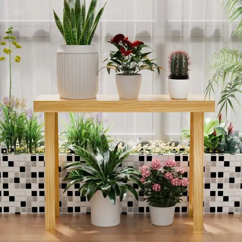 Console moderne en bois massif pour la décoration d'une entrée ou d'un couloir