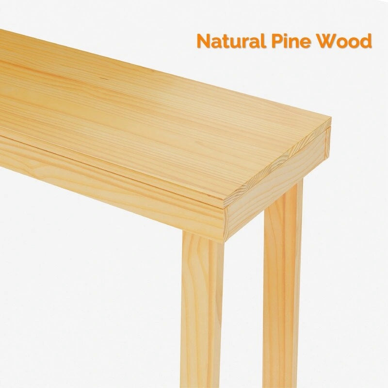 Console moderne en bois massif pour la décoration d'une entrée ou d'un couloir