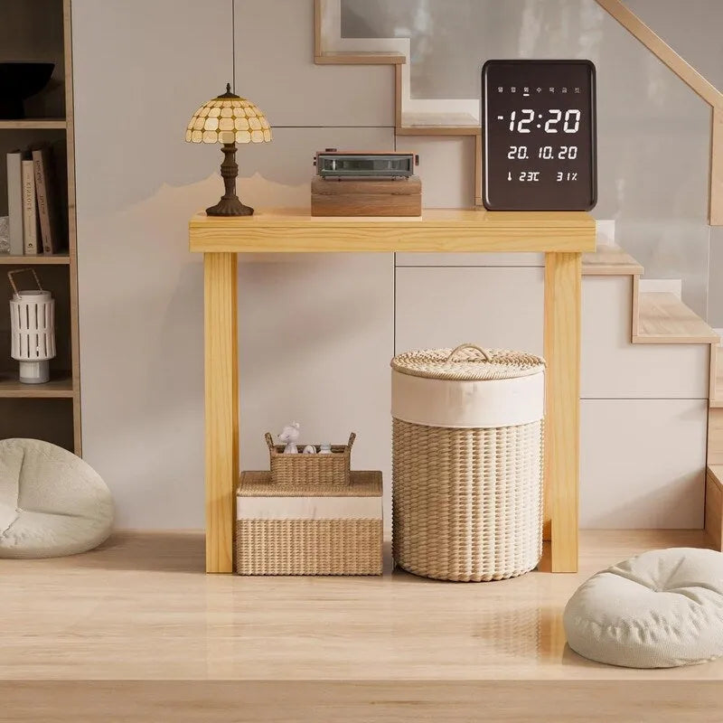 Console moderne en bois massif pour la décoration d'une entrée ou d'un couloir