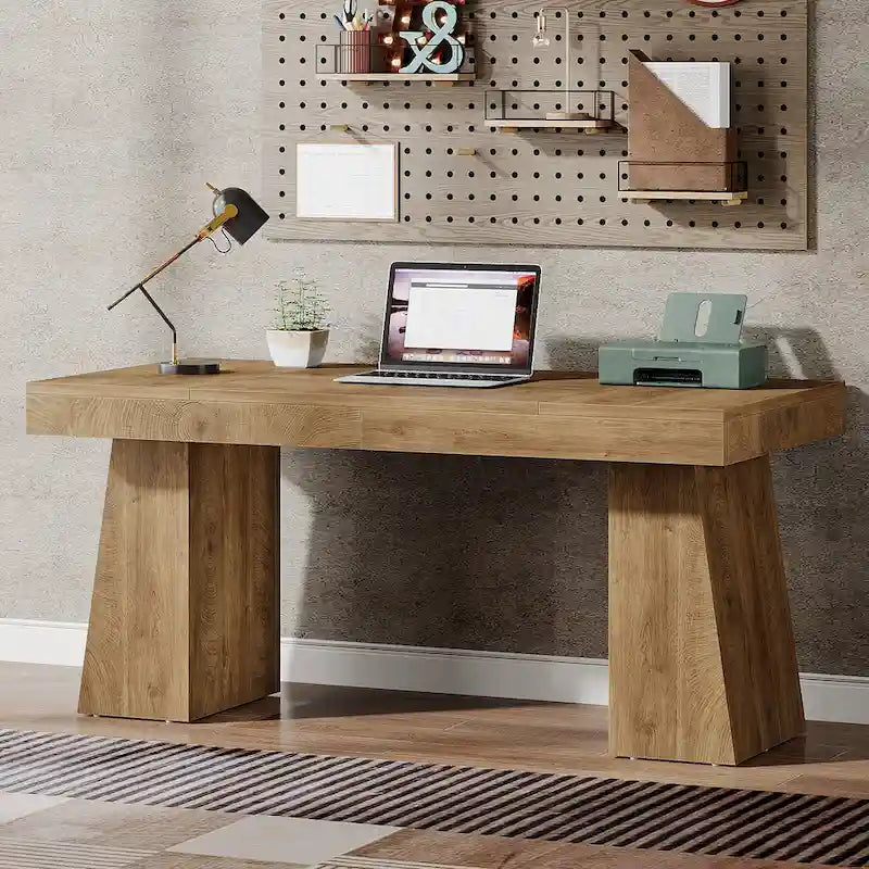 Bureau de direction moderne de 140 cm (55 pouces), bureau d'ordinateur en bois, poste de travail professionnel