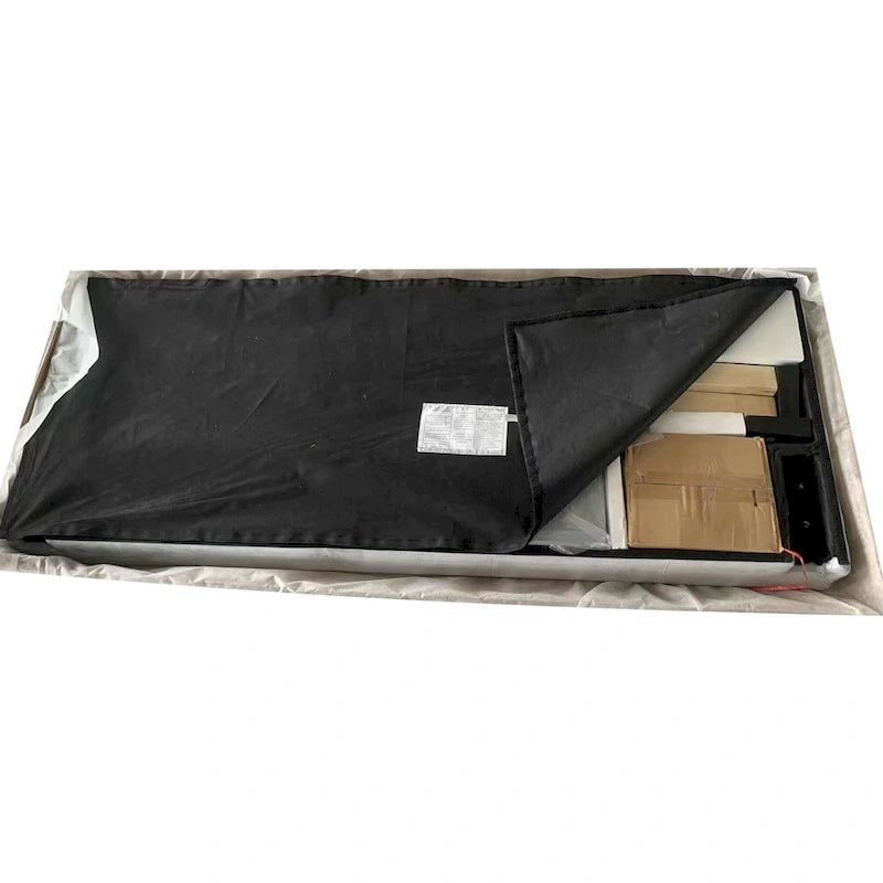 Lit plateforme rembourré Queen Size avec tête de lit capitonnée