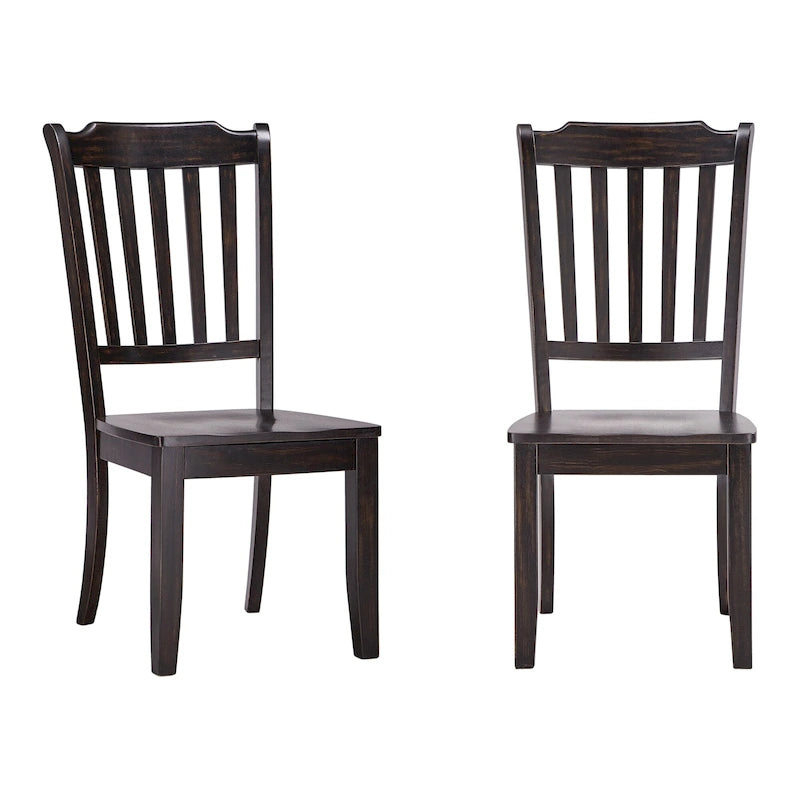 Chaises de salle à manger Ronda à dossier à lattes en bois (lot de 2)