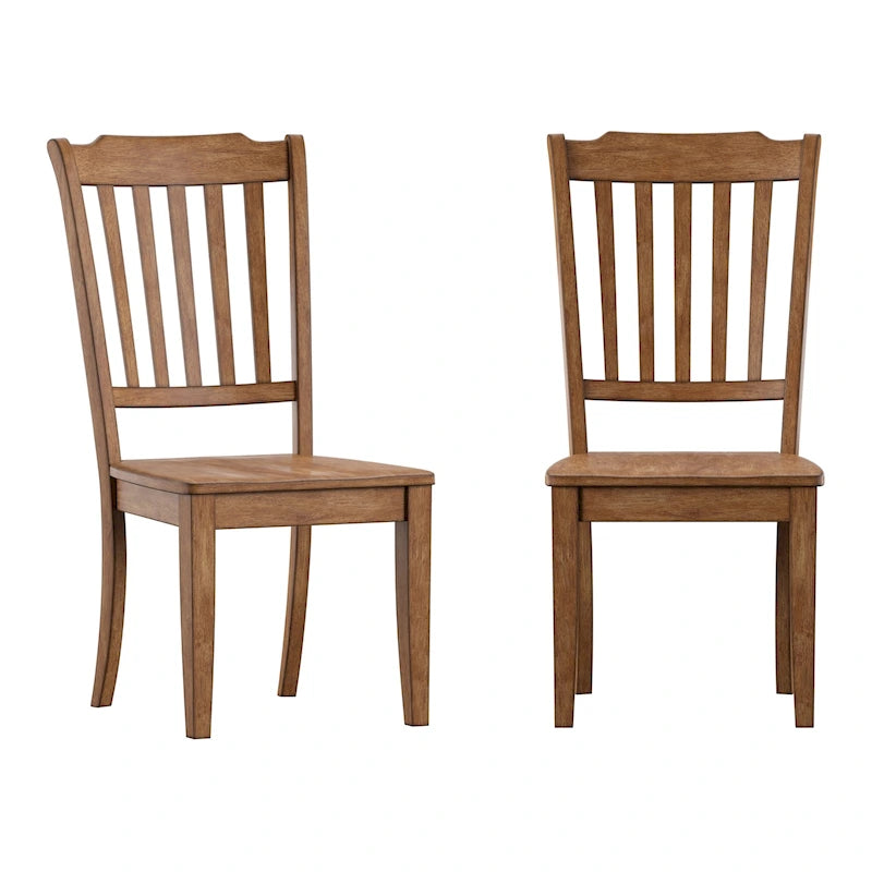 Chaises de salle à manger Ronda à dossier à lattes en bois (lot de 2)