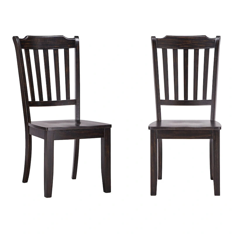 Chaises de salle à manger Ronda à dossier à lattes en bois (lot de 2)