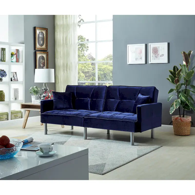 75,6 Joli canapé-lit convertible en velours, futon, causeuses