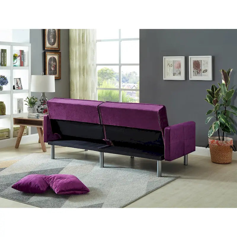 75,6 Joli canapé-lit convertible en velours, futon, causeuses