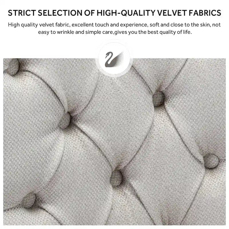 Ensemble de 6 chaises de salle à manger capitonnées en velours avec pieds en bois massif