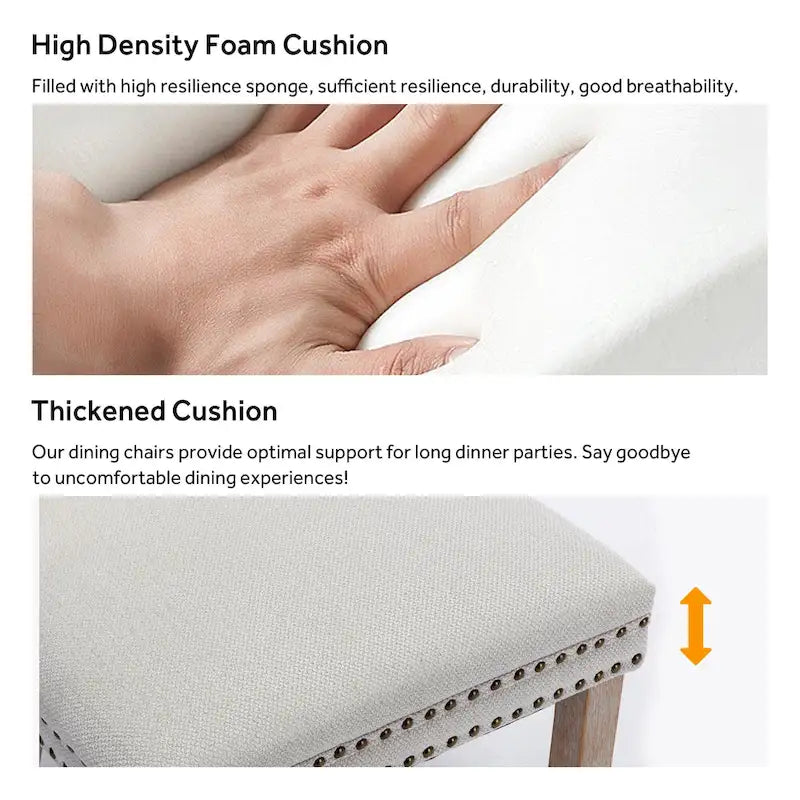 Ensemble de 6 chaises de salle à manger capitonnées en velours avec pieds en bois massif