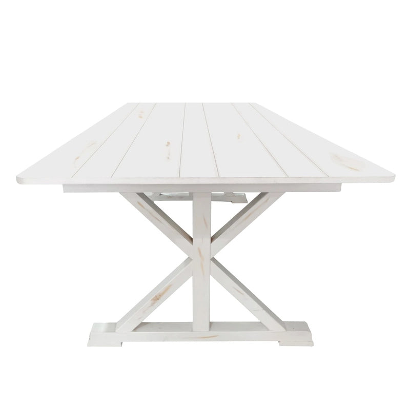 Table de salle à manger pliante rectangulaire rustique antique en pin massif 8' x 40