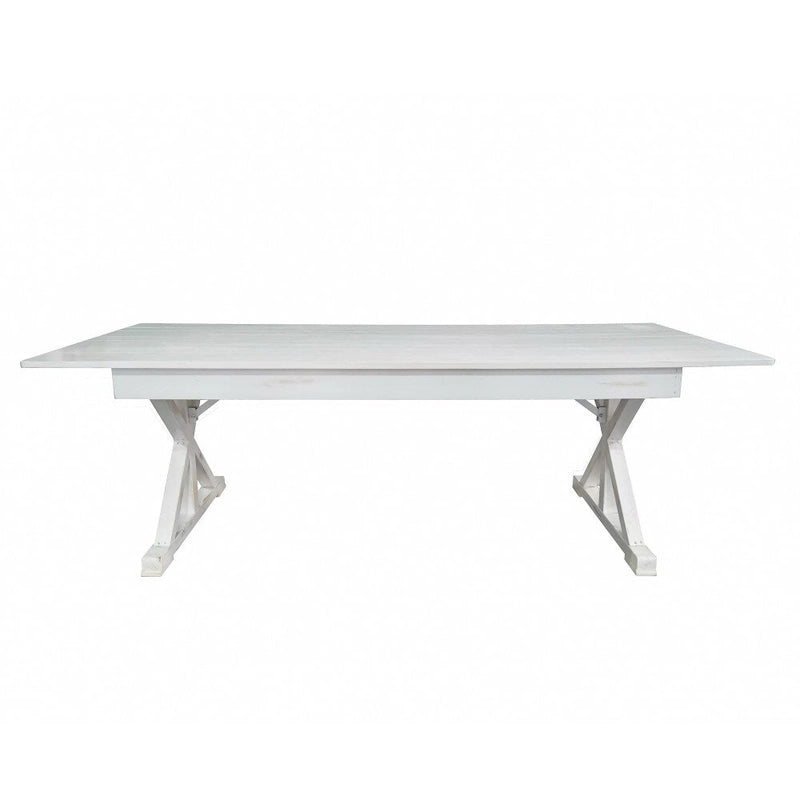 Table de salle à manger pliante rectangulaire rustique antique en pin massif 8' x 40