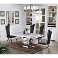 Best Quality Furniture Luxe White Genuine Marble 5pc Dining Set