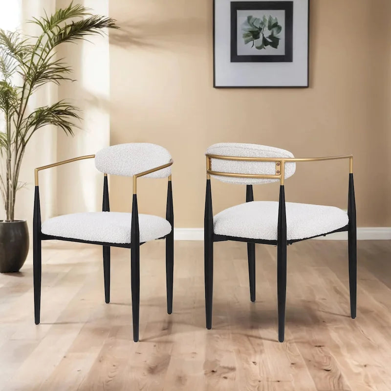 Chaises de salle à manger rembourrées Elmore de style industriel moderne (lot de 2) avec structure en fer par Christopher Knight Home