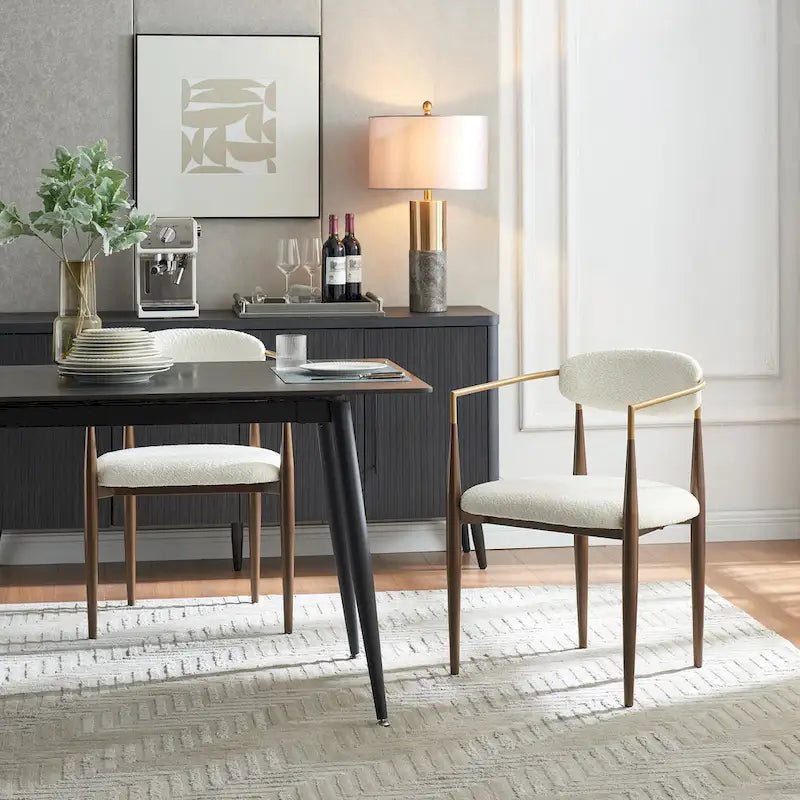 Chaises de salle à manger rembourrées Elmore de style industriel moderne (lot de 2) avec structure en fer par Christopher Knight Home