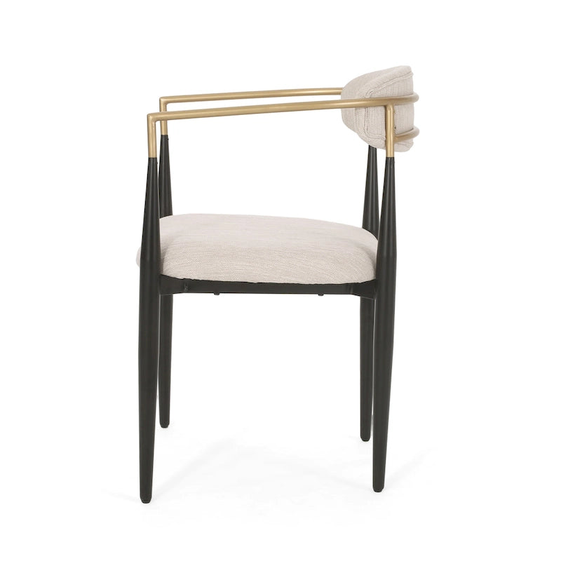 Chaises de salle à manger rembourrées Elmore de style industriel moderne (lot de 2) avec structure en fer par Christopher Knight Home