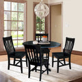 Dining Essentials Black Table and Schoolhouse Chair 5-piece Dining Set