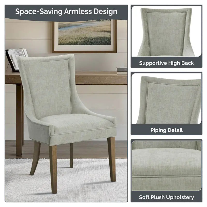 Chaises de salle à manger rembourrées Madison Park Signature Ultra avec pieds en bois (ensemble de 2)