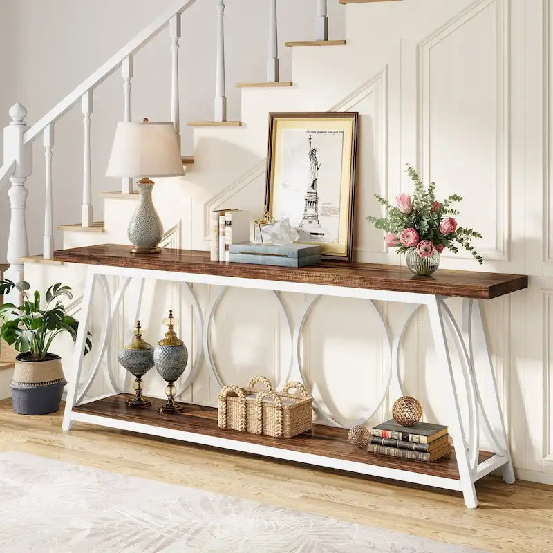 Console extra longue de 70,9 pouces, table d'appoint pour canapé de salon